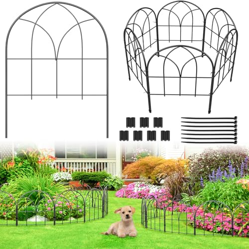 Decorative Garden Fence, 6.3 FT No Dig Flower Bed Border, Rustproof Metal
