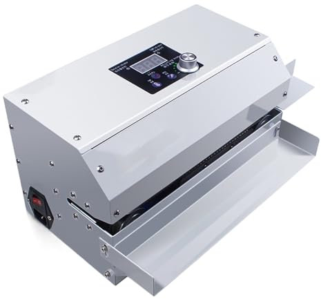GESAIDES Sigillatrice Automatica a Nastro, Macchina per Sigillare Sacchetti a Caldo Continuo, con Regolazione della Temperatura e della velocità, per Tipi di Sacchetti Termosaldabili