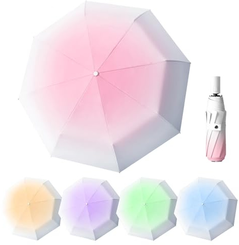 EEPLUYTY Automatischer Regenschirm mit Auf-Zu-Automatik, 8 Rippen, Sturmfest, UV-Schutz