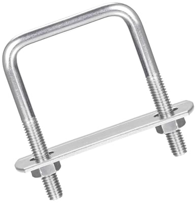 MACHSWON Vierkant-U-Bolzen, 3er-Set, 304 Edelstahl, M6 U-Schrauben, 40 mm Innenbreite 60 mm Länge, mit Muttern und Rahmenplatte für Autos, Boote, Anhänger