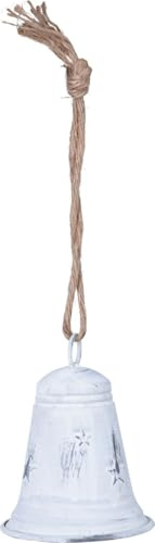 Glocke Zink Weiß Mittel Weihnachtsdeko Deko Adventskranz Weihnachten Advent 13,5cm