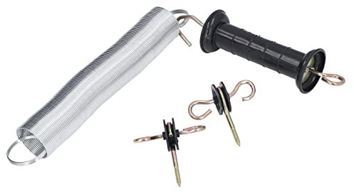 RASTKY Iron Electric Fence Gate Kit for Livestock, Easy to Install Electric Fence Spring Door Set, Premium Material