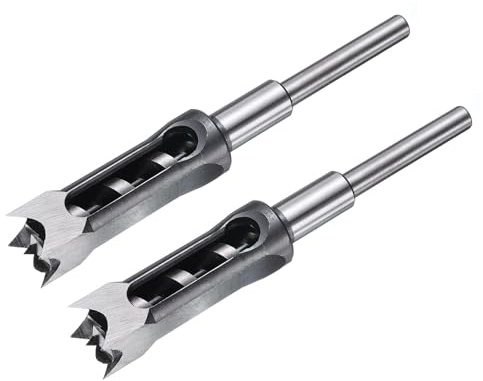 QUARKZMAN 2 Stück Vierkantlochbohrer 25mm1 Hohlmeißel | Aus hochwertigem Kohlenstoffstahl, Für Holzbearbeitung Schreinerei Mortise Tenon Maschine