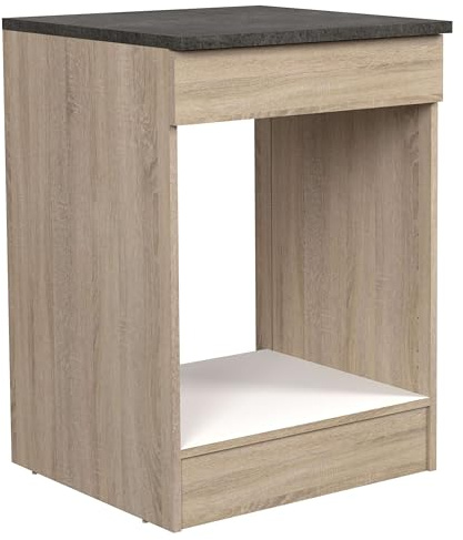 Module inférieur four 60 cm Arko cuisine style moderne couleur chêne rugueux et noir 60 x 86 x 60 cm