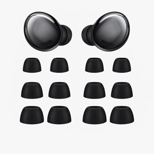 6 Pairs Ear Tips for Galaxy Buds Pro - Replacement Earbuds Caps - Silicone Ear Tips for SM-R190 - Non-Slip Noise-Isolating Earplugs - 3 Sizes S/M/L (Black)