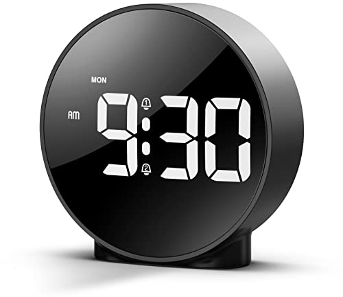 OQIMAX Digitaler Wecker, LED Wecker Digital mit Großen Zahlen, 4 Helligkeit Regelbar, Snooze, 12/24 Std, 2 Alarmen & 5 Modi, Digital Uhr für Nachttisch Schlafzimmer, USB/Batteriebetriebene Digitaluhr