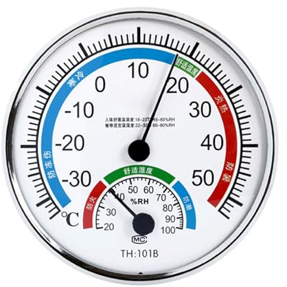 Hygrometer des Thermometers – Therrrmometer für den Innenbereich | Temperatur- und Feuchtigkeitsmesser | THHERMETER zum Aufhängen der Wand | analoge Wetterstation für Zuhause, Büro und Gewächshaus