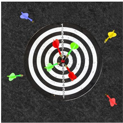 WIYETY Filz Dartboard Wandschutz 60x60cm: Wandschutz für Dartspiel, Kork-Dartboard-Rückseite und Wandfliesen, Schwarz