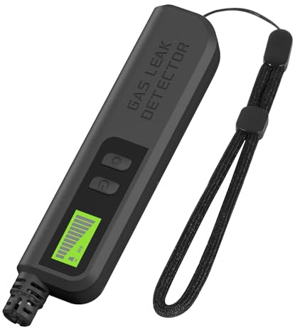 Qivine Tragbarer Gaswarner Wohnmobil, Gasmelder Wohnwagen Batteriebetrieben mit Visuellem & Akustischem Alarm, Gaslecksuchgerät von Brennbaren Gaslecks, Propan (Schwarz)
