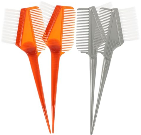 ABOOFAN Haarfärbe Applikatorpinsel Rutschfester Griff mit Doppelseitigem Design 4 Stück Kunststoff und Faserborsten für Präzises Haare Färben im Friseursalon oder Zuhause
