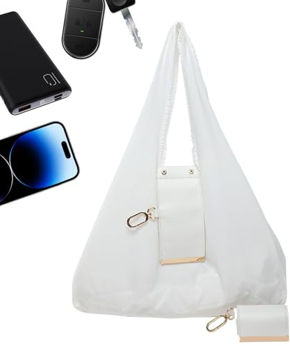 Generisch Tragetasche,Faltbare PU-Leder-Tasche Mit Schlüsselanhänger | Große Stylische Reise Einkaufen Tragetasche | Für Schüler Lehrer Reisen Outdoor Schule Shopping Büro Picknick Tägliche Ausflüge