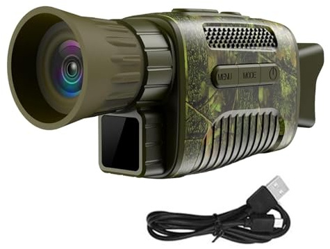 NV650C 7 Livelli Dispositivo di Visione Notturna A Infrarossi Occhiali 1080P 4X Zoom Digitale Giorno Notte Foto Ripresa Video Telescopio Monoculare per la pesca notturna(16G memory card)