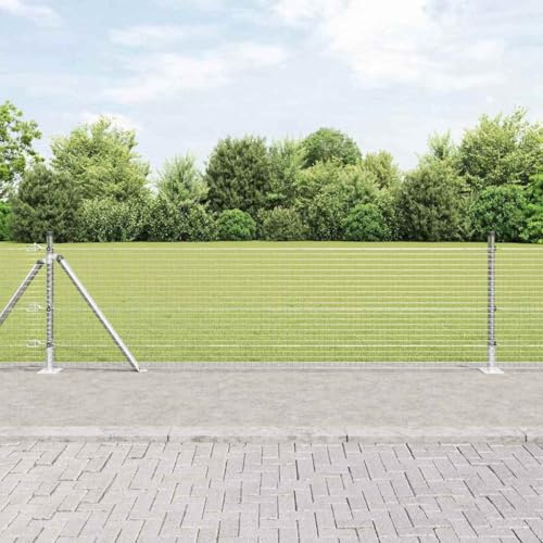 Clôture décorative pour jardin, clôture de jardin, clôture pour chien, avec poteaux argentés, 0,4 x 10 m en acier, clôture de protection des animaux, pour balcon, terrasse, arrière-cour