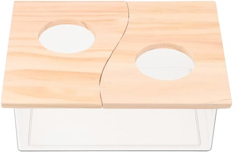 Cabilock Hamster Sandbad mit Deckel aus Acryl Multifunktionales und Hygienisches Sandbadebecken für Kleine Haustiere Wie Chinchillas und Hamster im Stilvollen Design