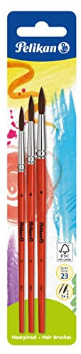 Pelikan Haarpinsel-Set Sorte 23, Größe 4, 6 und 8, 3 Stück | Pelikan Haarpinsel-Set Sorte 23, Größe 4, 6 und 8, 3 Stück