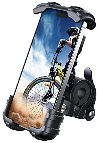 Lamicall Support Téléphone Vélo, Support Téléphone Moto - Support Guidonavec 360° Rotation pour iPhone 16/15/14/13/12 Pro Max, Plus, Mini XS X 8 7, Samsung, Huawei, 4.7-6.8 Pouces Smartphones - Noir