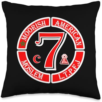 Moorish American Moslem Moor Circle 7 Throw Pillow