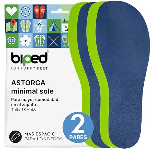 biped minimal sole ASTORGA - 2 pares de plantillas para zapatos minimalistas y descalzos - Plantillas de terciopelo suave y premium - Plantillas descalzas para adultos y niños(42)