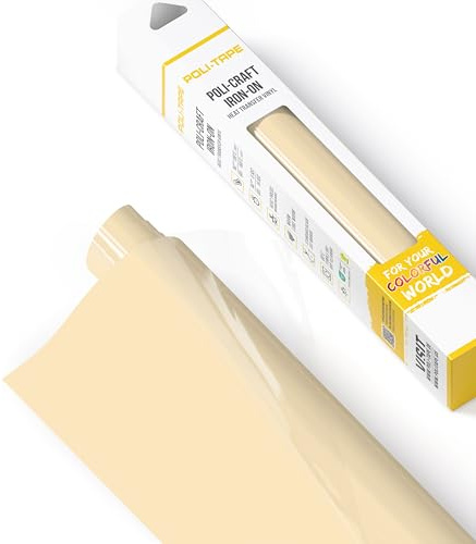 POLI-FLEX® TURBO® Film de transfert pour textiles - Film flexible à thermocoller - Film de traceur pour t-shirts DIY - Beige mat - 30,5 cm x 122 cm
