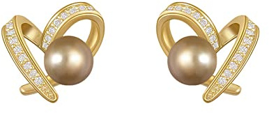 OdDdot Nuovo Classico Cuore Champagne Perla Stud Orecchini Gioielli alla Moda Matrimonio per Le Donne Festa Luce Lusso Anniversario Festa Regalo