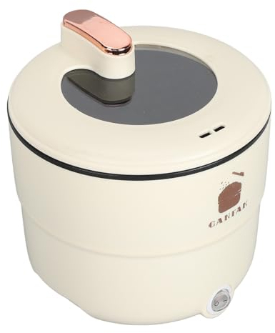 Cuociriso Digitale, 300 W 1,8 L Doppi Strati Fornello per Cereali Anti Scottatura Antiaderente Vaporiera per Alimenti Pentola Elettrica con Misurino per la Zuppa di (EU Plug)