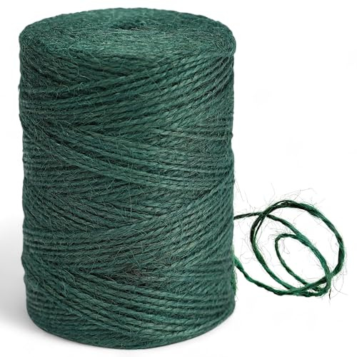 MIJOMA Cuerda de yute natural para jardín, 200 m, color verde