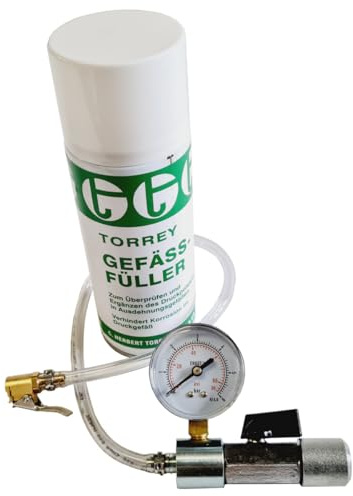 Gefäßfüller 400 ml mit Adapter für Ausdehnungsgefäße mit Absperrung und Manometer