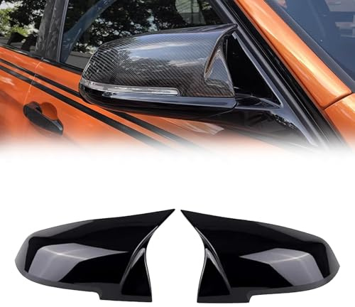 1 par bilspegelkåpor för backspegelhus, skydd sidospeglar dörrspegelskydd för BMW 1-serien F20 F21/2 F22 F23 F87/3er F30 F31 F34/4-serien F32 F33 F36/i3 I01/X1 M2 X1 E84 (glänsande (svart)