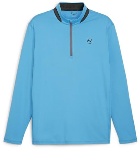 PUMA Mens Lightweight Quarter Zip Baselayer Top Blue/Black S