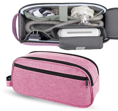 CPAP Reisetasche für AirMini Gerät und Zubehör (Rosa) | Aufbewahrungstasche für Beatmungsgeräte für unterwegs, CPAP Tasche für Geräte auf Reisen (Nur Tasche)