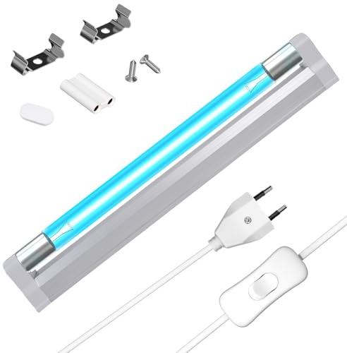 HeatingLux 6W LED Ozon-Desinfektionslampe, G5 UV Lampe UVA lampe desinfektion, Keimtötende Lampe mit Ozon-Licht UVC mit Ozonproduktion, Perfekt für Schule, Krankenhaus, Büro