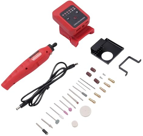 Fabater Taladro Inalámbrico Pequeño de 6000-18000rpm, Herramienta Rotativa Eficiente para Pulido de Piedra de Jade, Procesamiento de Modelos, 24 Accesorios Pequeños