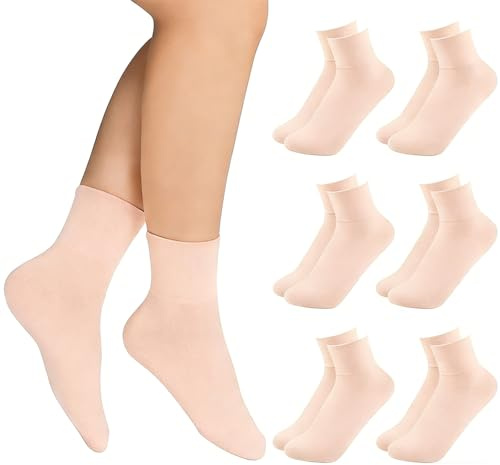 Ballet Socks for Girls, 6 Pairs Pink Dance Socks for Ballet Jazz Gymnastics, Soft Breathable Seamless Design, One Size Fits Most 3-12 Years Old Girls