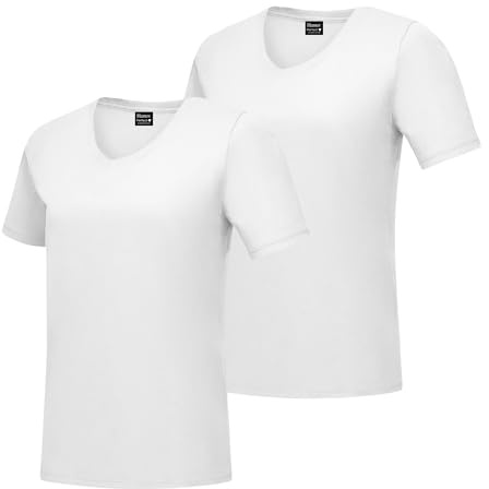 Hanes Womens Perfect-t V-neck T-shirt, Ringspun Cotton Short Sleeve Tee For 1 Or 2 Pack, White - 2 Pack, Small US