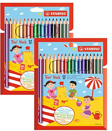 Dreikant-Buntstift - STABILO Trio dick - 2x 18er Pack