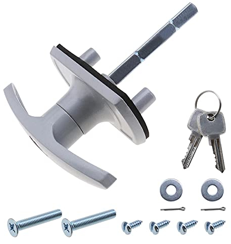 YINETTECH Poignée en T pour porte de garage - 18 mm - Tige carrée - Compatible avec Henderson - Argenté