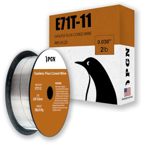 PGN Flux Core Wire .030 - E71T-11 .030 Inch, 2 Pound Spool - Gasless Mild Steel MIG Welding Wire with Low Splatter - For All Position Arc Welding