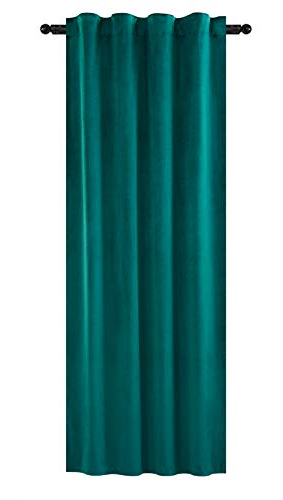 WOLTU Tenda Oscurante Tenda Termica Opaca in Velluto 300 g/m² per Soggiorno Camera da Letto 1 Pannello Verde Scuro 140x270 cm