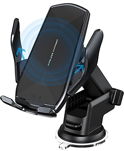 Wireless Car Charger, 15W Qi Fast Charging Auto-Clamping Car Mount Air Vent Phone Holder for iPhone 12 Series/ 11/11 Pro/ 11Pro Max/Xs Max/XS/XR/X/ 8/8P, Samsung S20 /S10 /S9 /S8 /Note10 /Note9