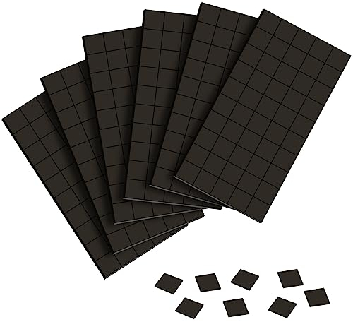 OFFCUP Magnetic Squares, 300 Pack Self Adhesive Magnetic Strips, Flexible Squares Magnets Sheets with Adhesive Backing Tape is Alternative to Magnetic Stickers, Magnetic Strip and Roll (1 * 1cm)