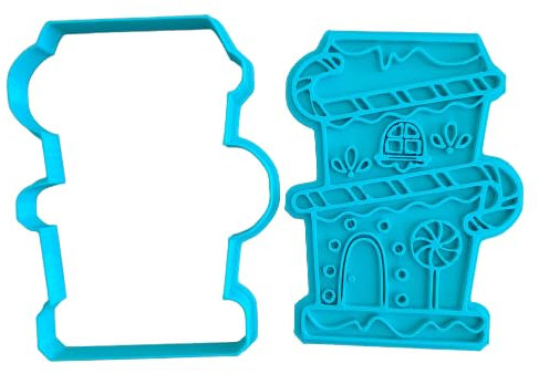 Tagliabiscotti.it - Casetta Natalizia Mod.4 - Casa - Natale - Cookies cutter - Formina - Stampo per biscotti o decorazioni torte in pasta di zucchero - 10cm