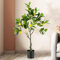 TANGZON Artificial Lemon Tree, 80cm/120cm/150cm Fake Lemon Plants with 9/18/27 Lifelike Lemons & Cement Pot, Indoor Outdoor Potted Decorative Faux Tree for Home Office Living Room Porch (1, 80cm)