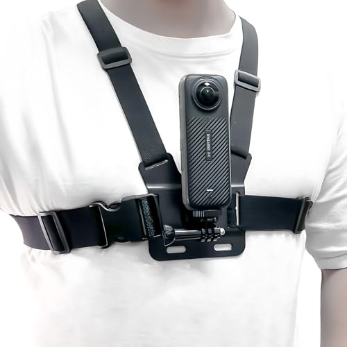 Arnés ajustable de montaje en el pecho para Insta360 X5 X4 X3 X2 X ACE Pro ONE RS R GO 2 3, correa de pecho accesorios de montaje de cuerpo compatibles con GoPro Hero Series y DJI Osmo Action 5 Pro