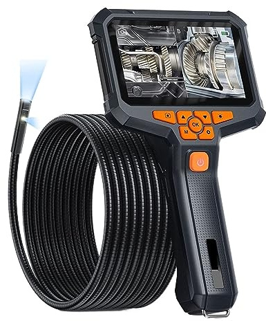 Pantalla IPS De 4,3 Pulgadas, 5,5mm, 8mm, Lente Dual, Triple, Cámara Endoscópica Industrial, Boroscopio For Coche con Tarjeta 32GB Imágenes Más Claras Inspecciones Precisas(5.5mm Dual Lens 3m)