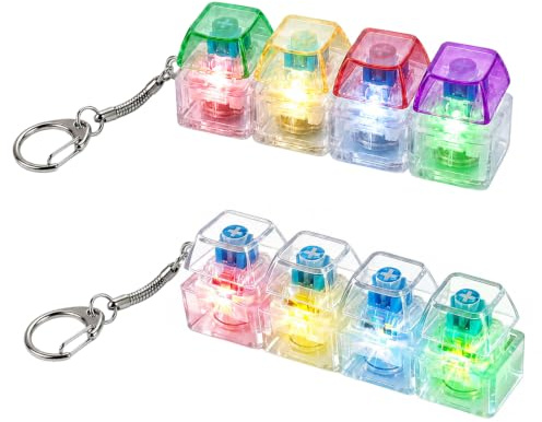 Lot de 2 Clavier Anti Stress Lumineux Porte-clés Fidget Toys, Mini Clavier Jouet Antistress Adulte, Porte Clé Clavier Clicker ASMR pour Soulager l'Anxiété, Cadeau Satisfaisant Bureau