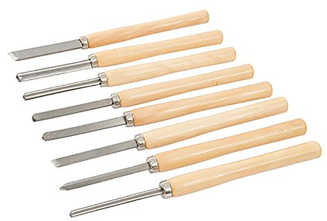 SGORBIE PER TORNIO TORNIATURA LEGNO INTAGLIO SCALPELLI UTENSILI SGORBIA 8 PEZZI