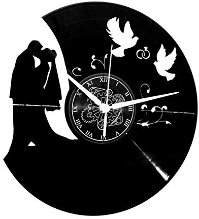 Intant Karma Clocks | Vinyl Wanduhr | Hochzeit | Geschenkidee für Brautpaare Romantische Deko
