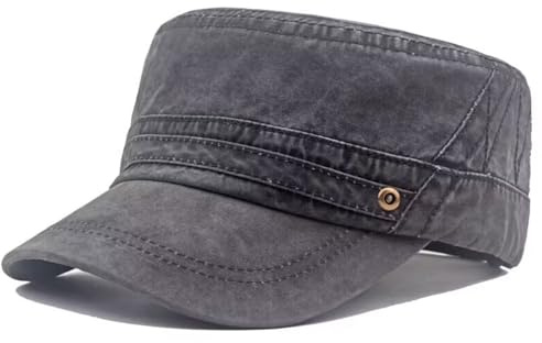 CHENNUO Herren Armee Militär Cap Schirmmütze Verstellbar Baseball Kappe Wandern Mütze (Schwarz)…