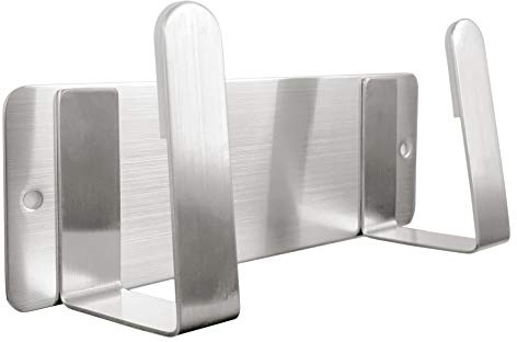 YOUGRIDDA Topfdeckelhalter & Waagenhalter aus 304 Edelstahl – Wandmontage, selbstklebend oder Schrauben, 2-in-1 für Küche (Deckel, Pfannen, Bretter) und Bad (digitale Personenwaagen) - Silber