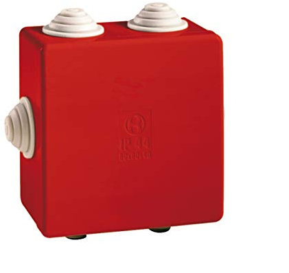 boite de dérivation - a tétines - 80 x 80 x 40 mm - rouge - boite étanche - iboco 05545